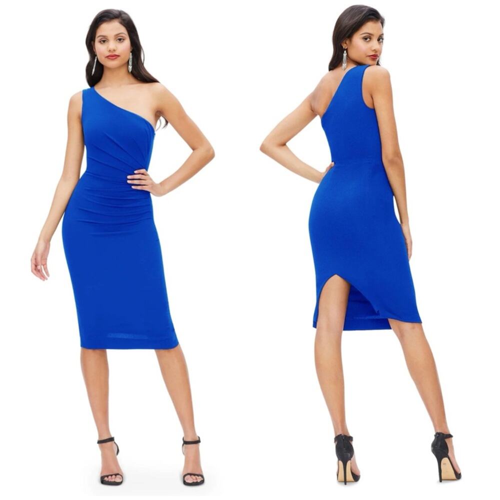 Dress the Population Electric Blue Martine One Shoulder Dress